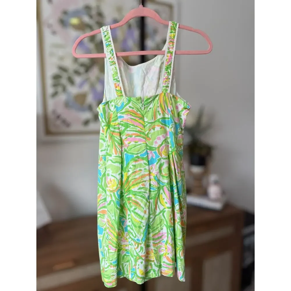 Lilly Pulitzer Fryer Elephant Ear Printed Shift Mini Dress Green Womens Size 2 - Picture 4 of 13
